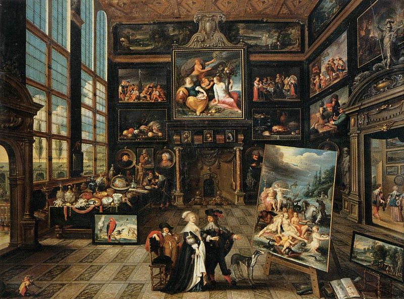 Interior of a Collectors Gallery of Paintings and Objets dArt